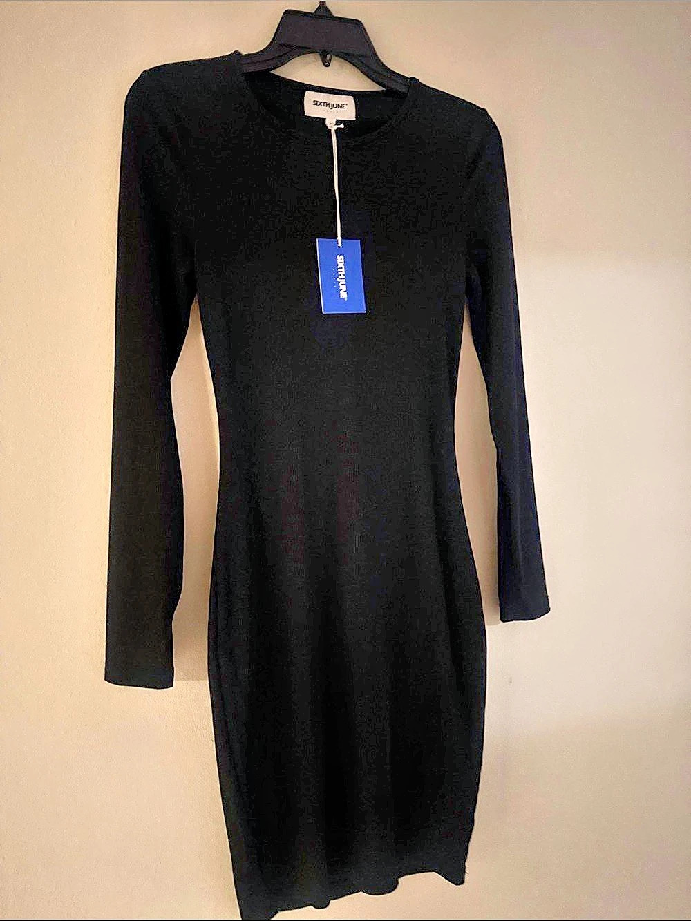 Sixth June Backless mini l/s dress Black Open Back Midi Dress NWT